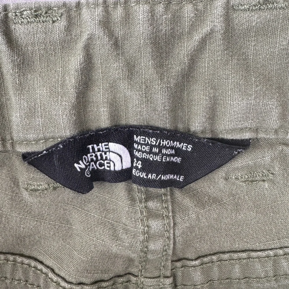 The North Face Motion Pants Men 34x30 Green Stretch Chino Outdoor Hiking Granola